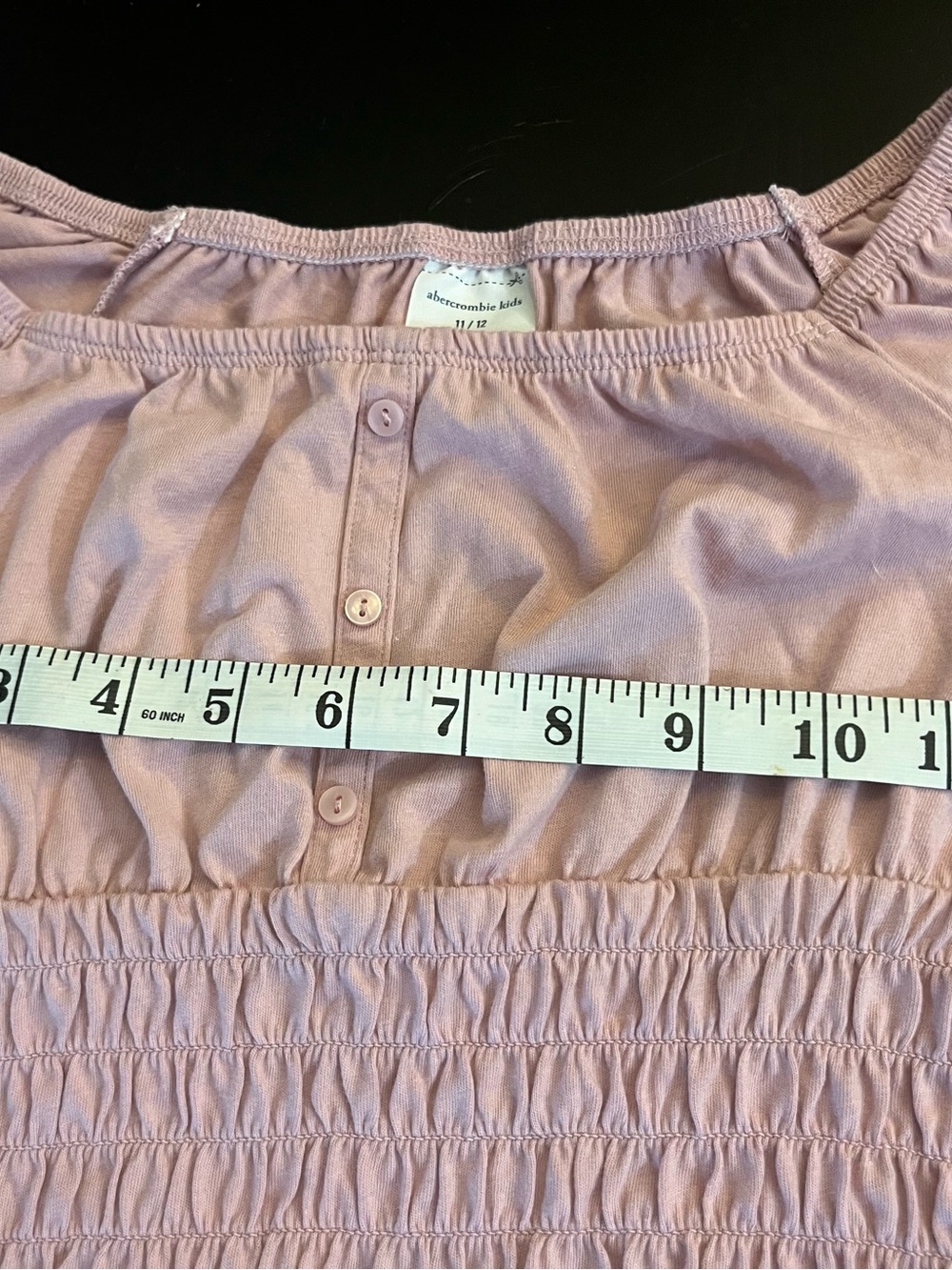 Girls Mauve Smocked Short Sleeve Top - Picture 3 of 4